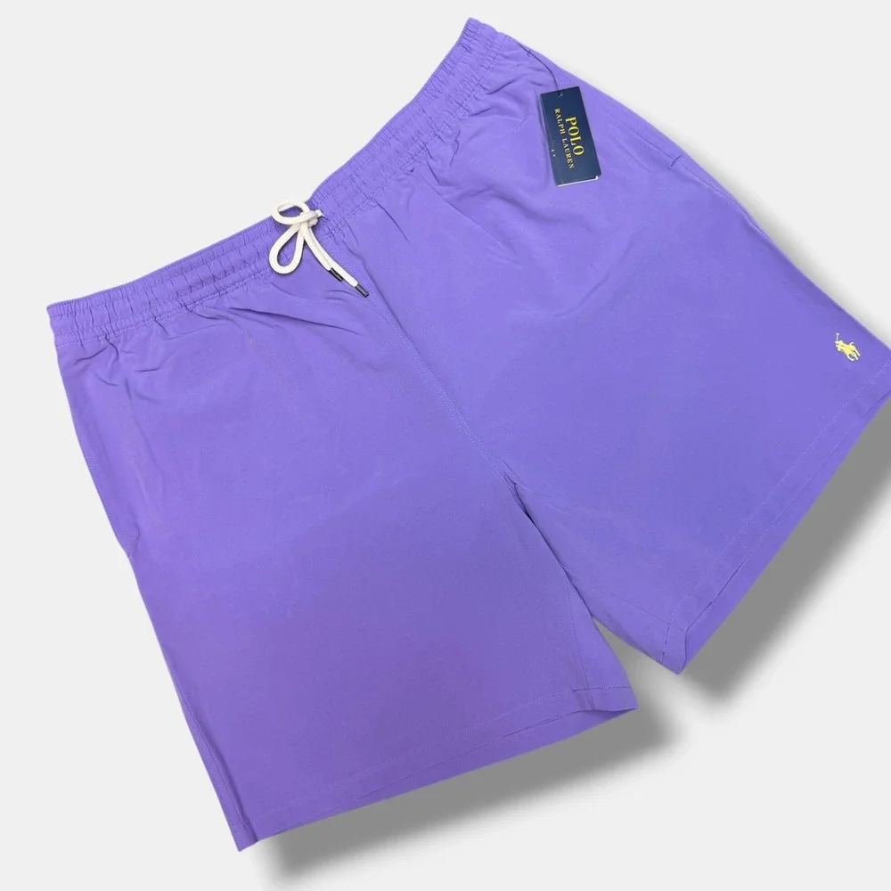 Polo Ralph Lauren Swim Trunks Mens 2XLT Purple Embroidered Pony Big & Tall NEW